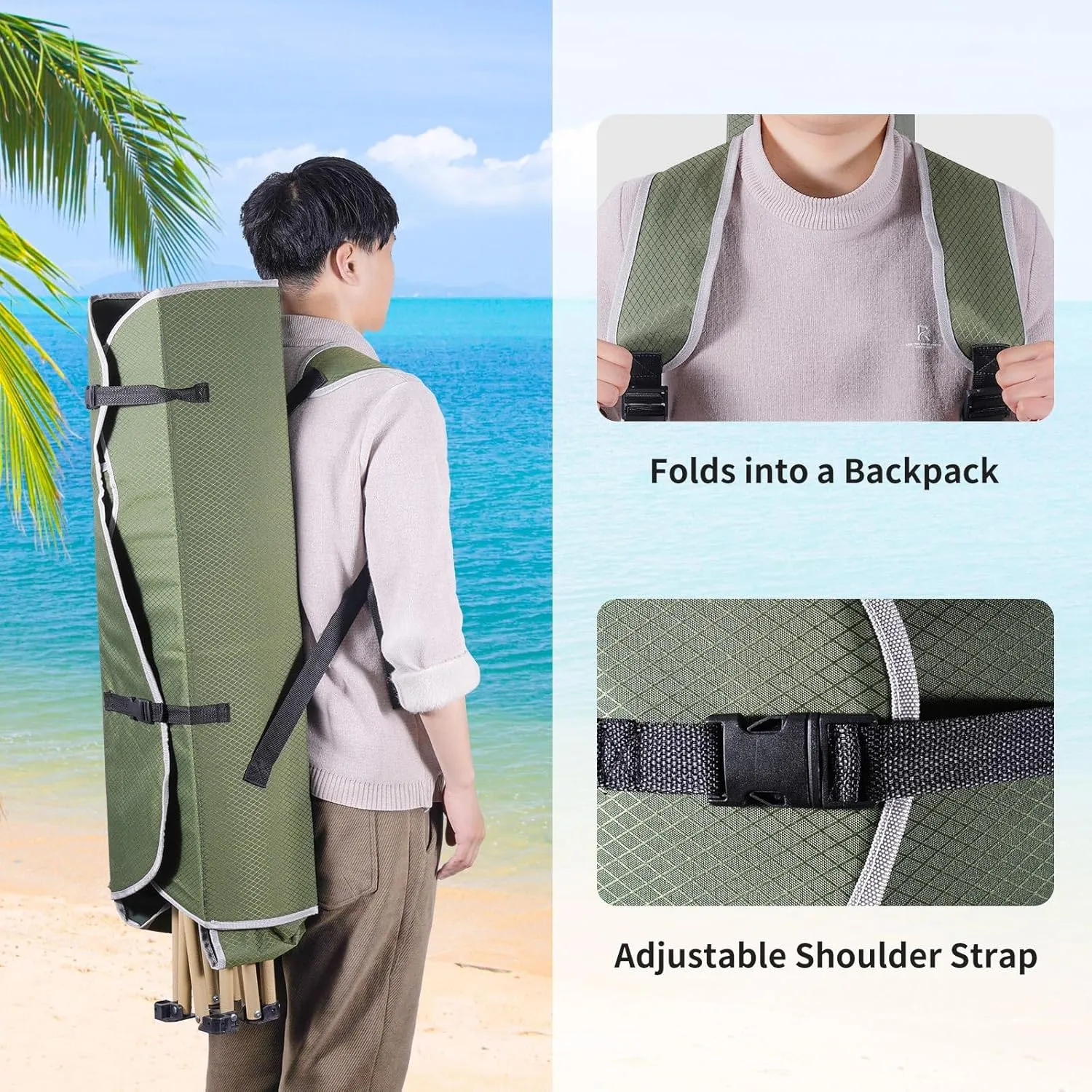 Amazing for less Folding Chair – Portable Outdoor Camping & Beach Chair (Flag (Shade), (1-Pack))