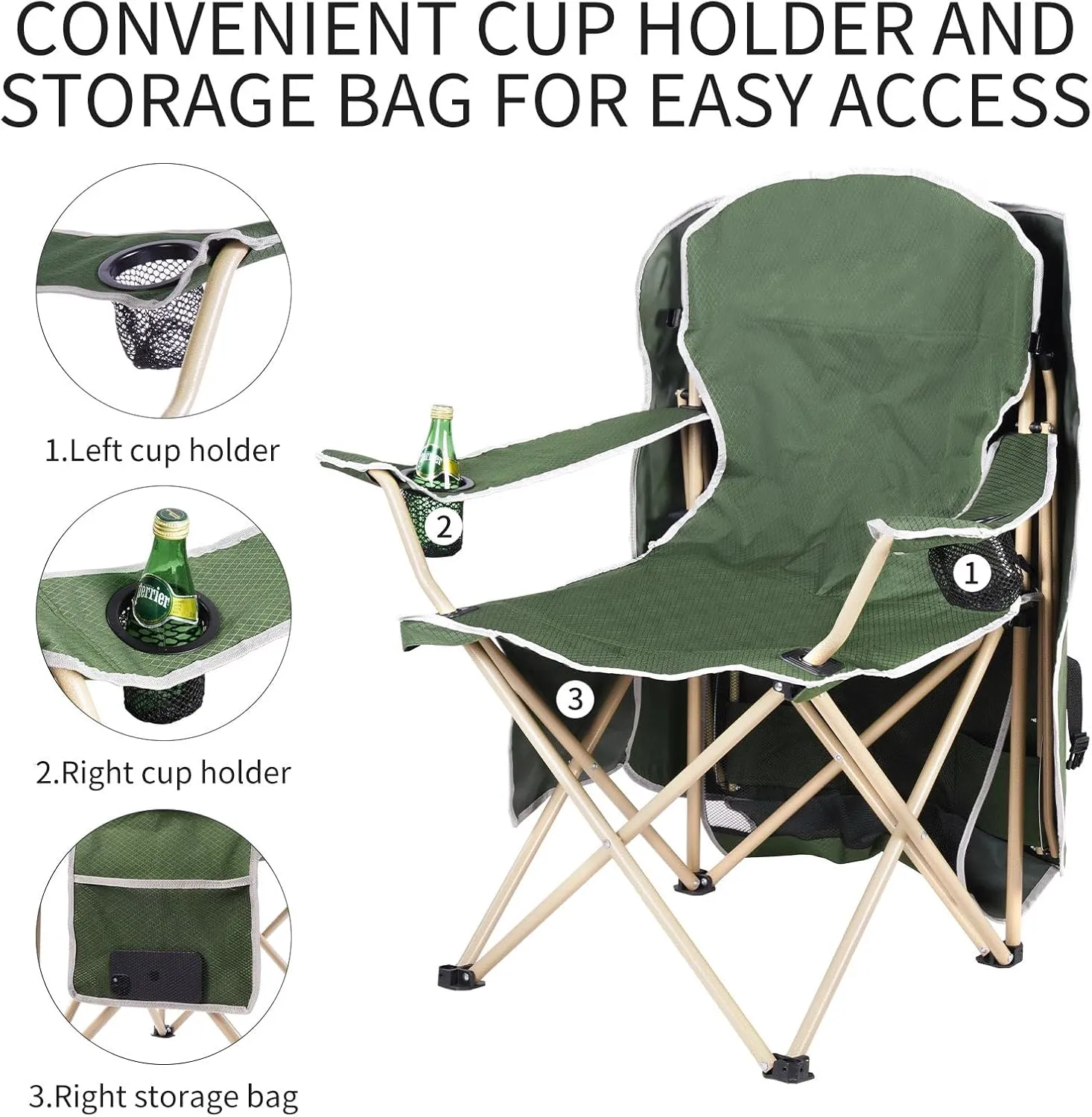 Amazing for less Folding Chair – Portable Outdoor Camping & Beach Chair (Flag (Shade), (1-Pack))