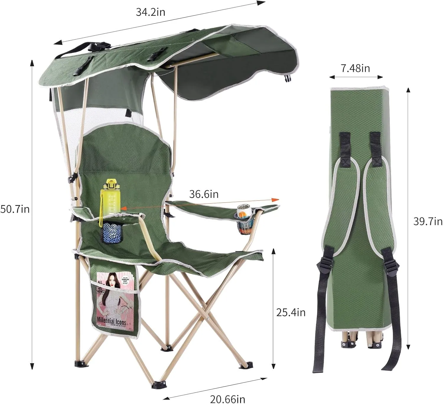 Amazing for less Folding Chair – Portable Outdoor Camping & Beach Chair (Flag (Shade), (1-Pack))