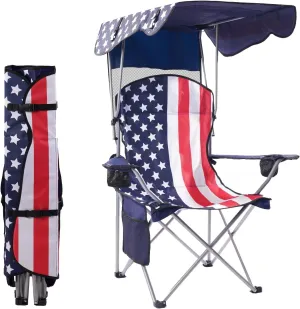 Amazing for less Folding Chair – Portable Outdoor Camping & Beach Chair (Flag (Shade), (1-Pack))