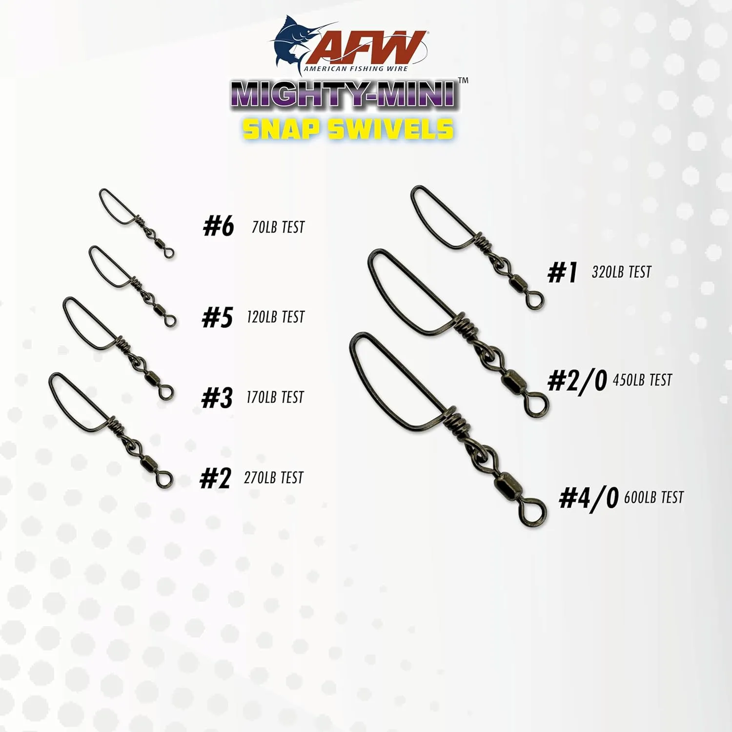 American Mighty Mini Snap Crane Swivels - 100% Stainless Steel, 3X Stronger Than Brass, Up to 600lb Test - Essential Gear for Every Tackle Box - Ideal for Any Fishing Line Leader