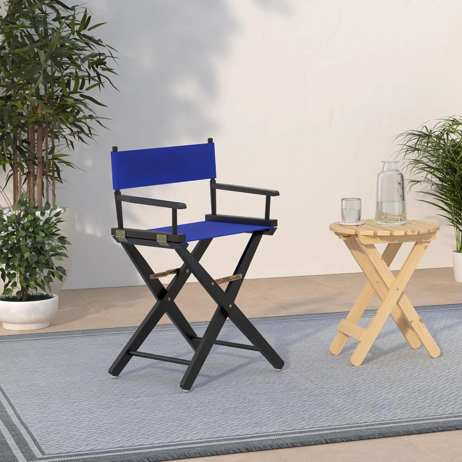 American Trails Extra-Wide Premium 18" Director's Chair Black Frame with Royal Blue Canvas