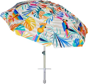 AMMSUN 7ft Fantasy Design Heavy Duty High Wind Beach Umbrella Parasols with UV 50  Protection, sand anchor & Tilt Sun Shelter, Outdoor Sunshade Umbrellas Carry Bag for Patio Garden Pool Backyard