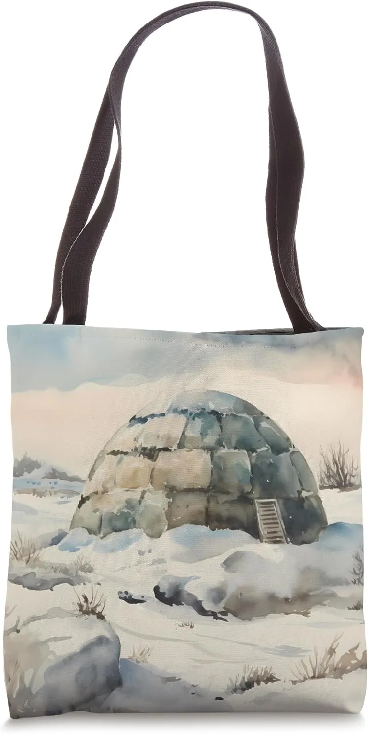 An Igloo In A Snowy Landscape. Winter, Arctic, Shelter, Ice Tote Bag