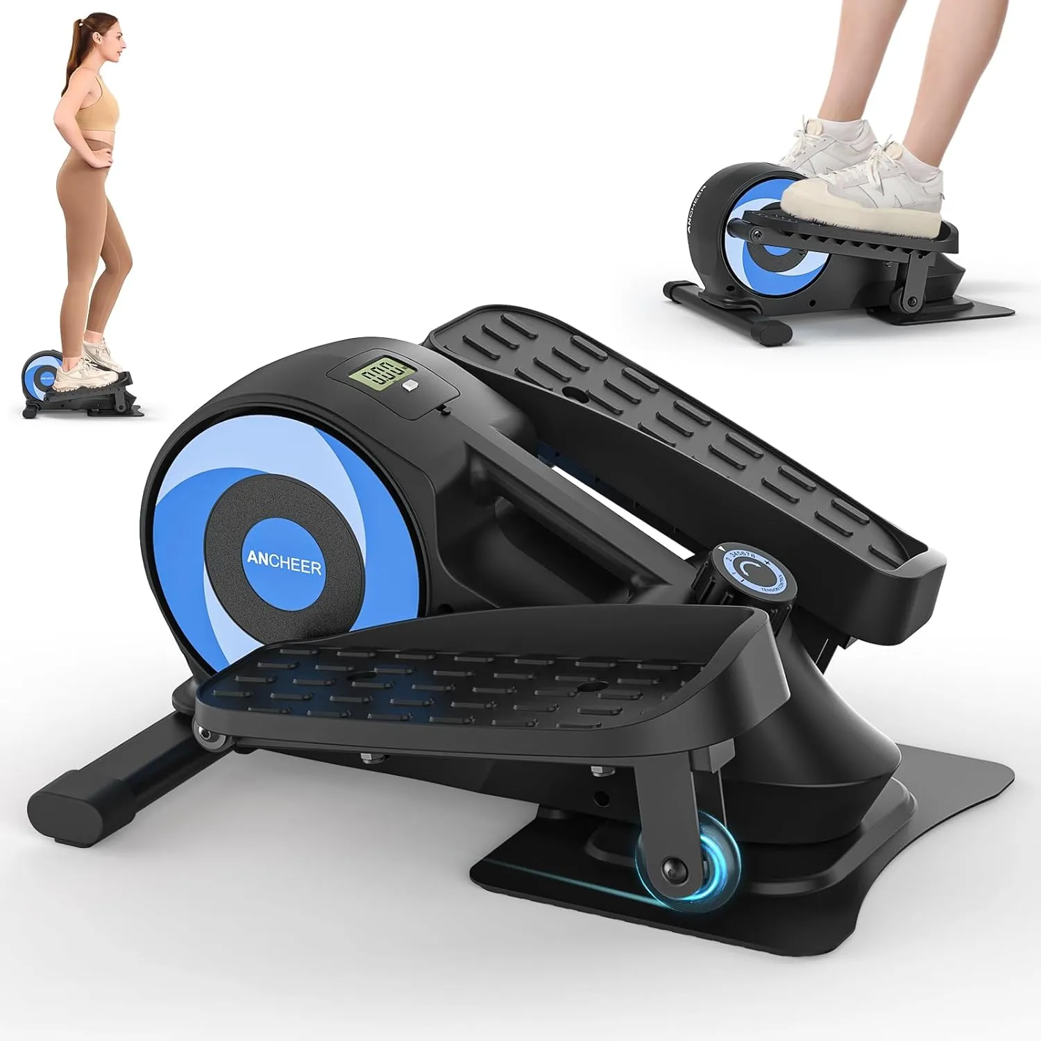 ANCHEER Under Desk Elliptical, Ellipse Leg Exerciser as Seen on Tv Standing or Seated Pedal Exerciser, Foot Exerciser While Sitting for Home Office