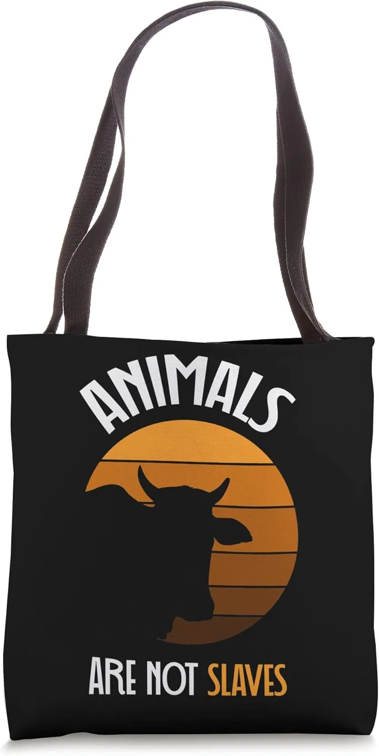 Animals not slaves Plant-based Person Tote Bag