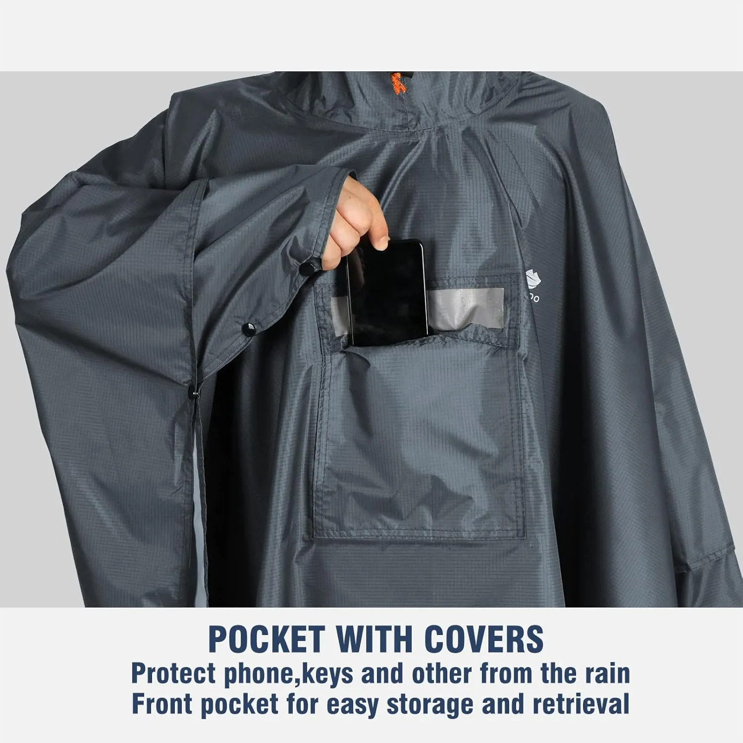 ANYOO Hooded Rain Poncho for Adults Waterproof Lightweight Rain Coat for Men Women Reusable Rain Jacket for Emergency Outdoor