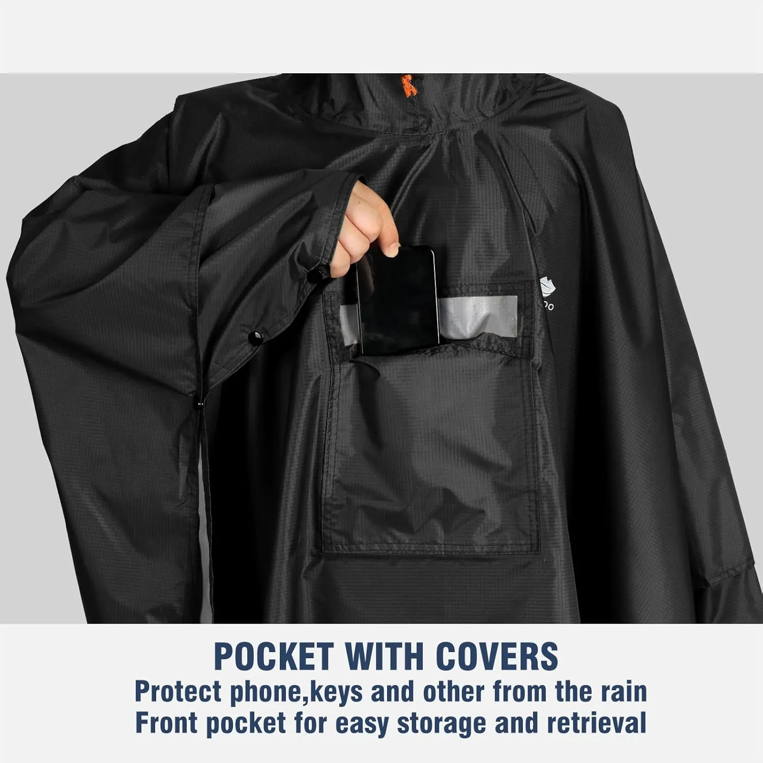 ANYOO Hooded Rain Poncho for Adults Waterproof Lightweight Rain Coat for Men Women Reusable Rain Jacket for Emergency Outdoor