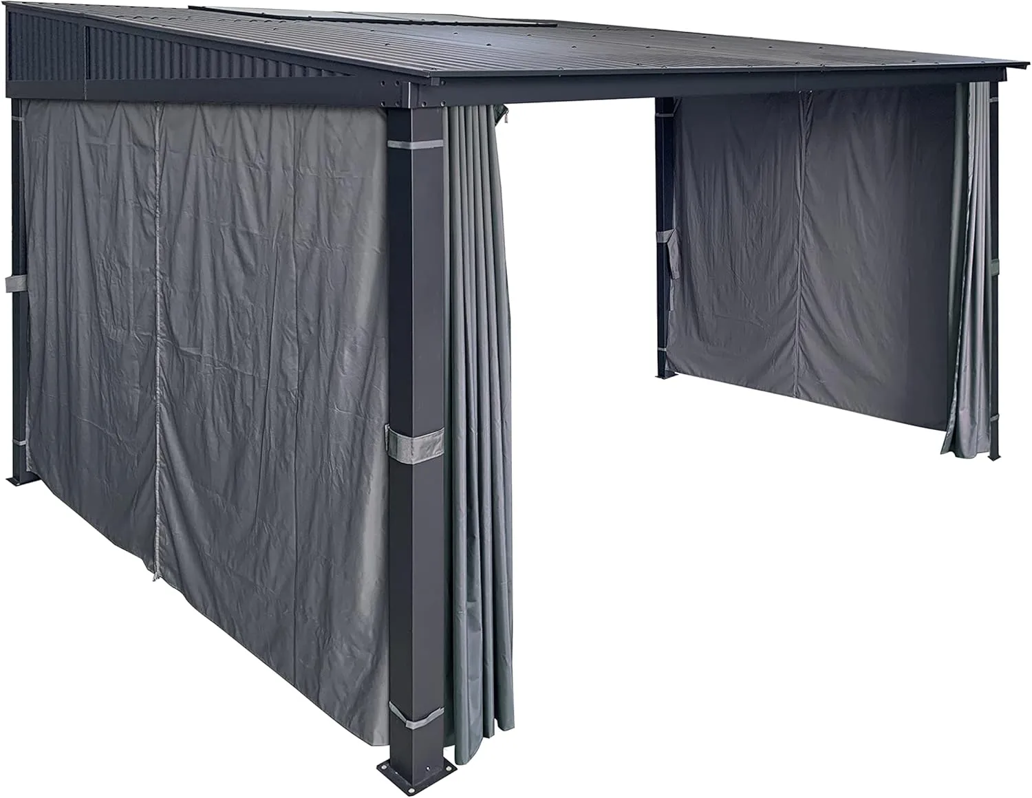 APEX GARDEN Universal 3-Side Privacy Curtain Set for 10' x 12' Awing/Sun Shelter/Gazebo (Dark Grey (3-Side ONLY))