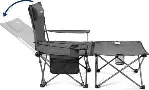 apollo walker Camping Chairs for Adults - 8 Legged 3 in 1 Detachable Beach Chair with Foot Rest, Adjustable 90° - 135° Reclining Lounge Chair Outdoor, Folding Chairs for Outside with Pillow, Carry Bag