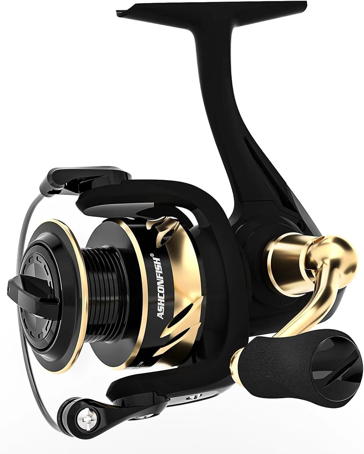 Ashconfish Spinning Fishing Reel, Graphite Body, 7 1 Stainless Steel BB, 5.0:1 Gear Ratio, Lightweight Spinning Reel for Freshwater Saltwater Fishing, Come with 109 yds Braided Line