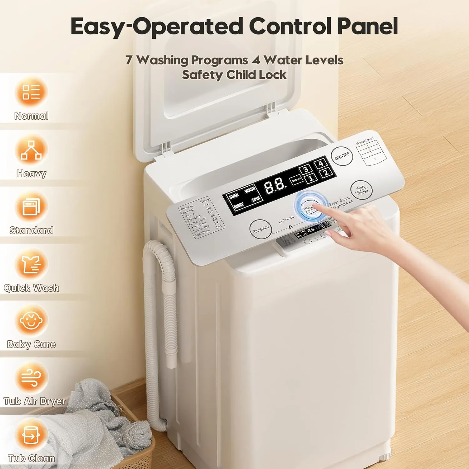 Auertech Portable Washer and Dryer Combo Set, 18 lbs Fully Automatic Washing Machine, 10 lbs Portable Dryers, Compact Washer and Dryer for Apartment, RV, Dorm