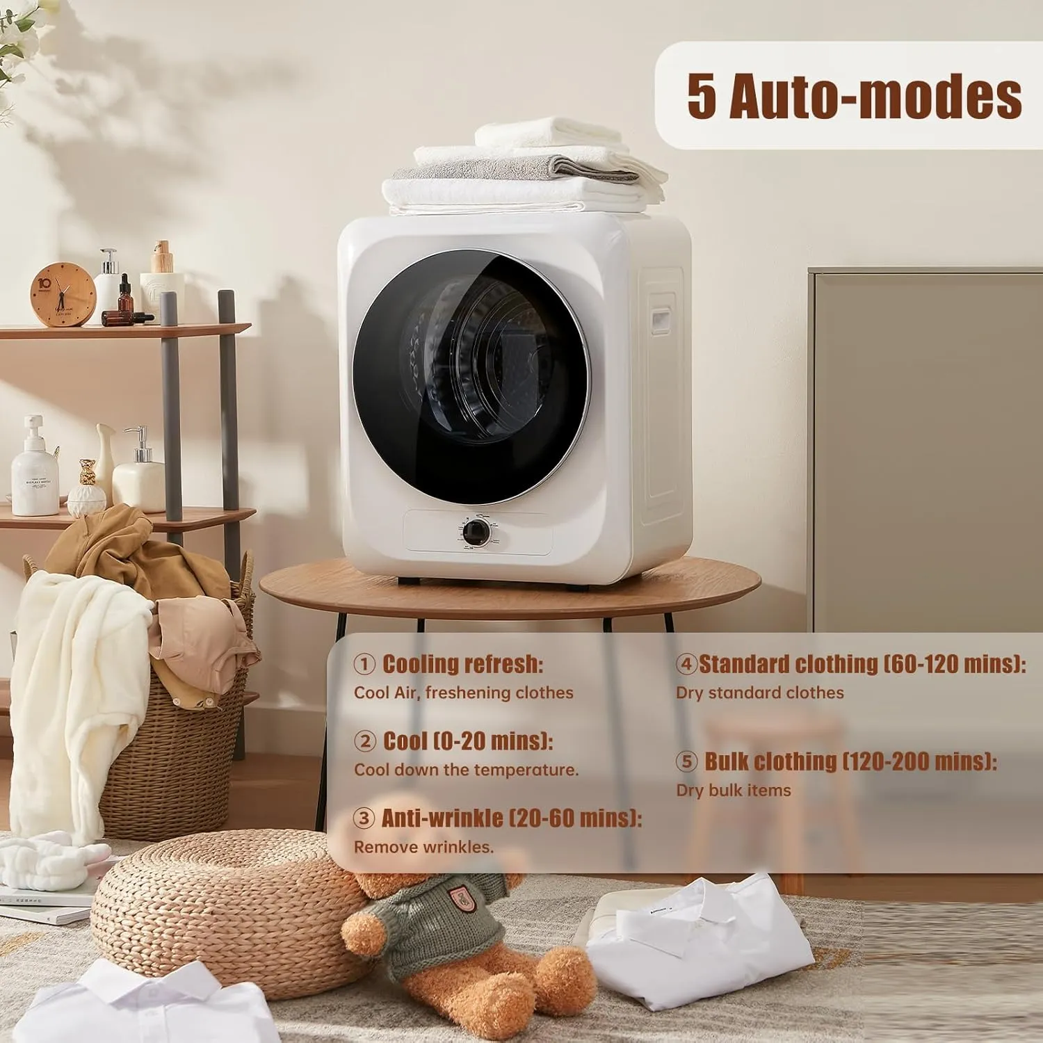 Auertech Portable Washer and Dryer Combo Set, 18 lbs Fully Automatic Washing Machine, 10 lbs Portable Dryers, Compact Washer and Dryer for Apartment, RV, Dorm