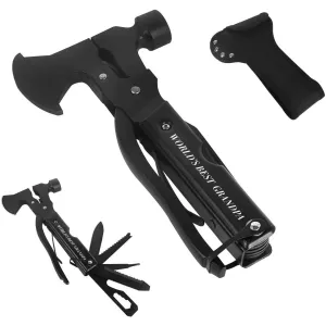 Autoark Gifts for Grandpa,All in One Survival Tools Axe Hammer Nail Claw Plier Knife