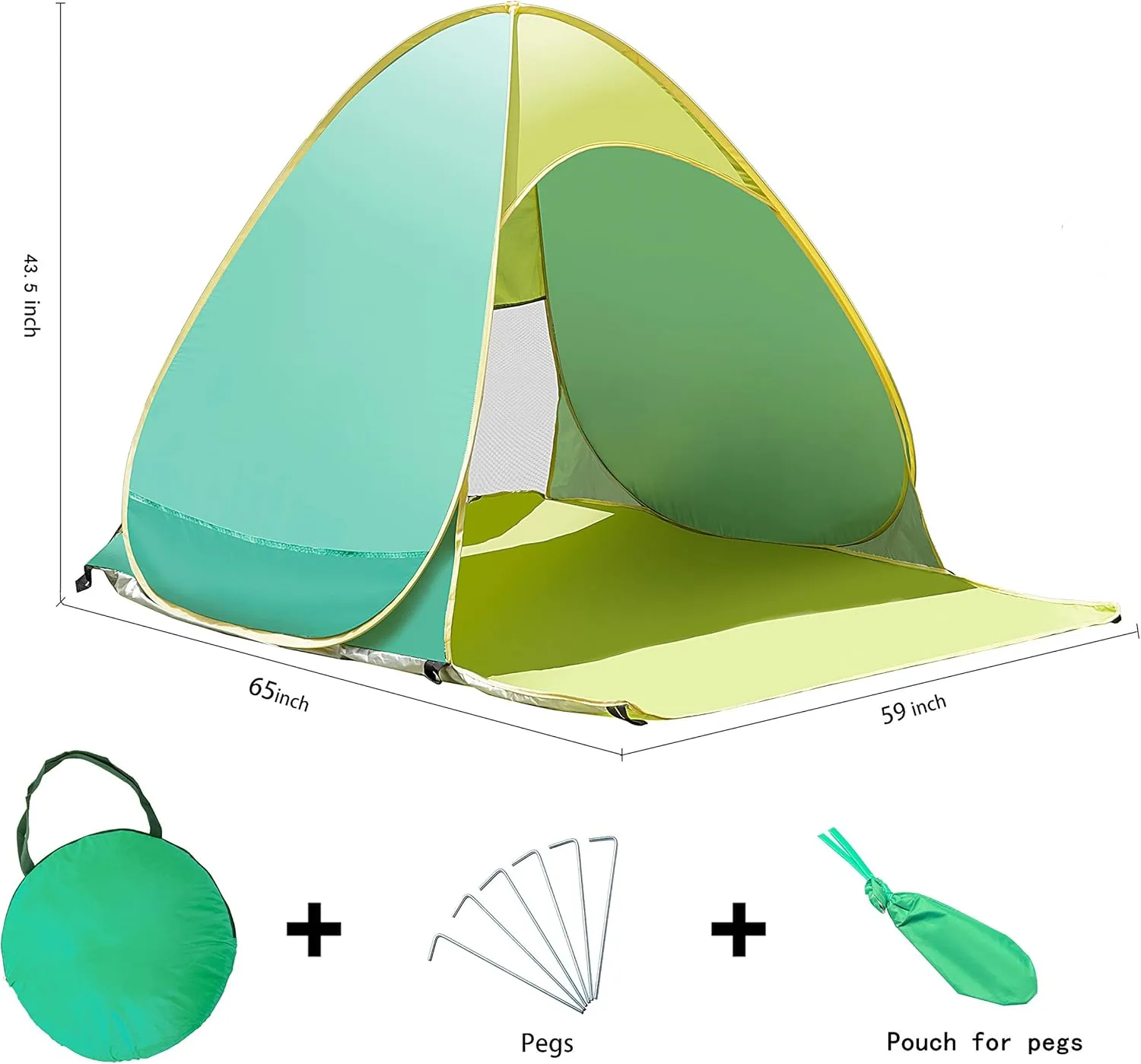 Automatic Pop Up Instant Portable Outdoors Quick Cabana Beach Tent Sun Shelter