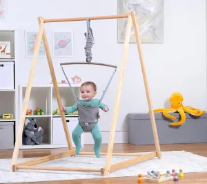 Avenlur Tulip Baby Bouncer - Foldable Baby Jumper with Stand - Self Standing Bouncer for Children 6 Months to 3 Years - Baby Bouncer Seat (Gray)