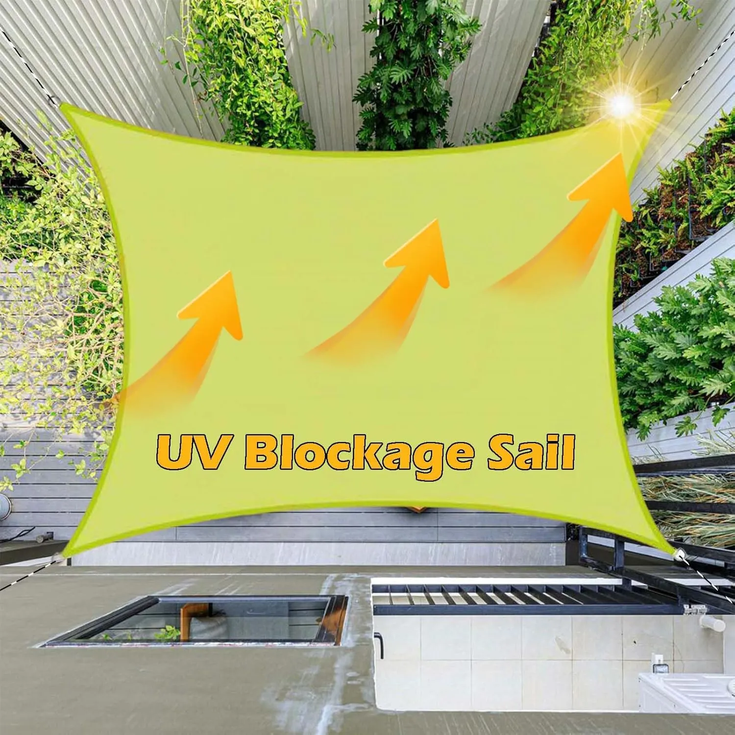 B 16x20 FT Sun Shade Sails for Patio Outdoor Waterproof, Sunshade Sail UV Block Canopy Shelter, Rectangle Sunscreen Awning Sun Shades Cloth for Lawn Garden Backyard