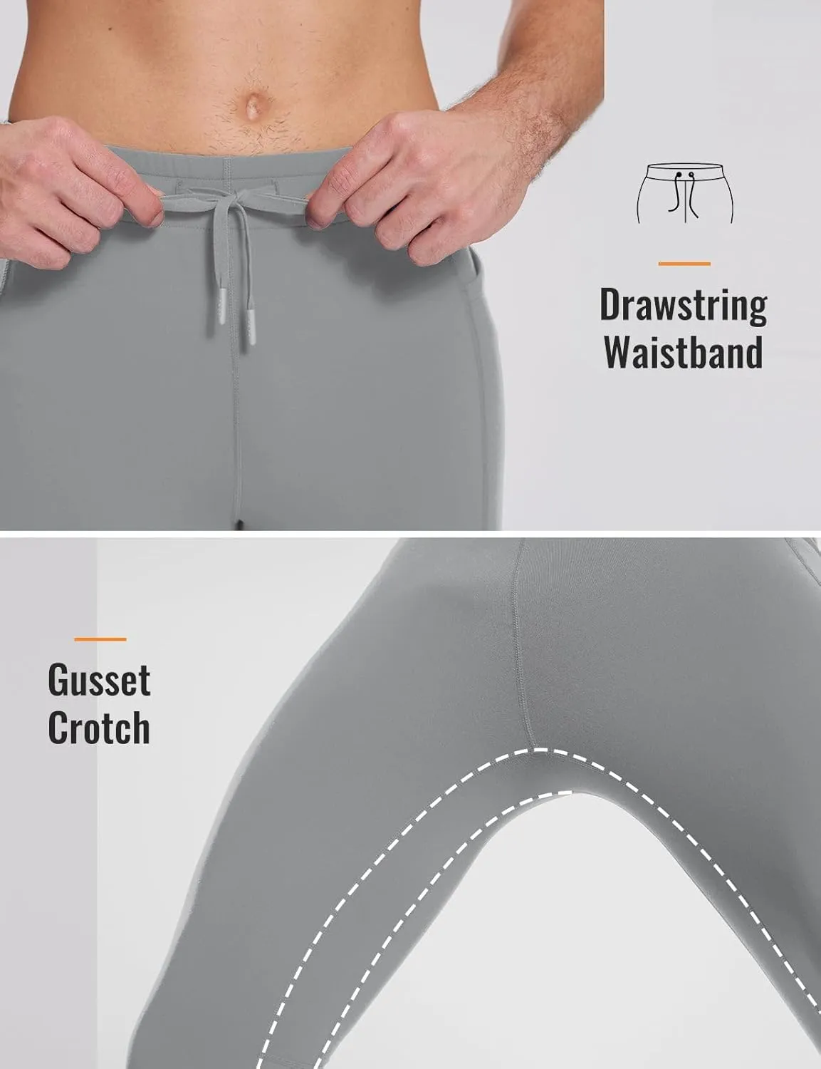 baleaf Men's Thermal Running Tights Winter Cycling Pants Fleece Lined Compression Leggings Zipper Pockets Cold Weather Gear