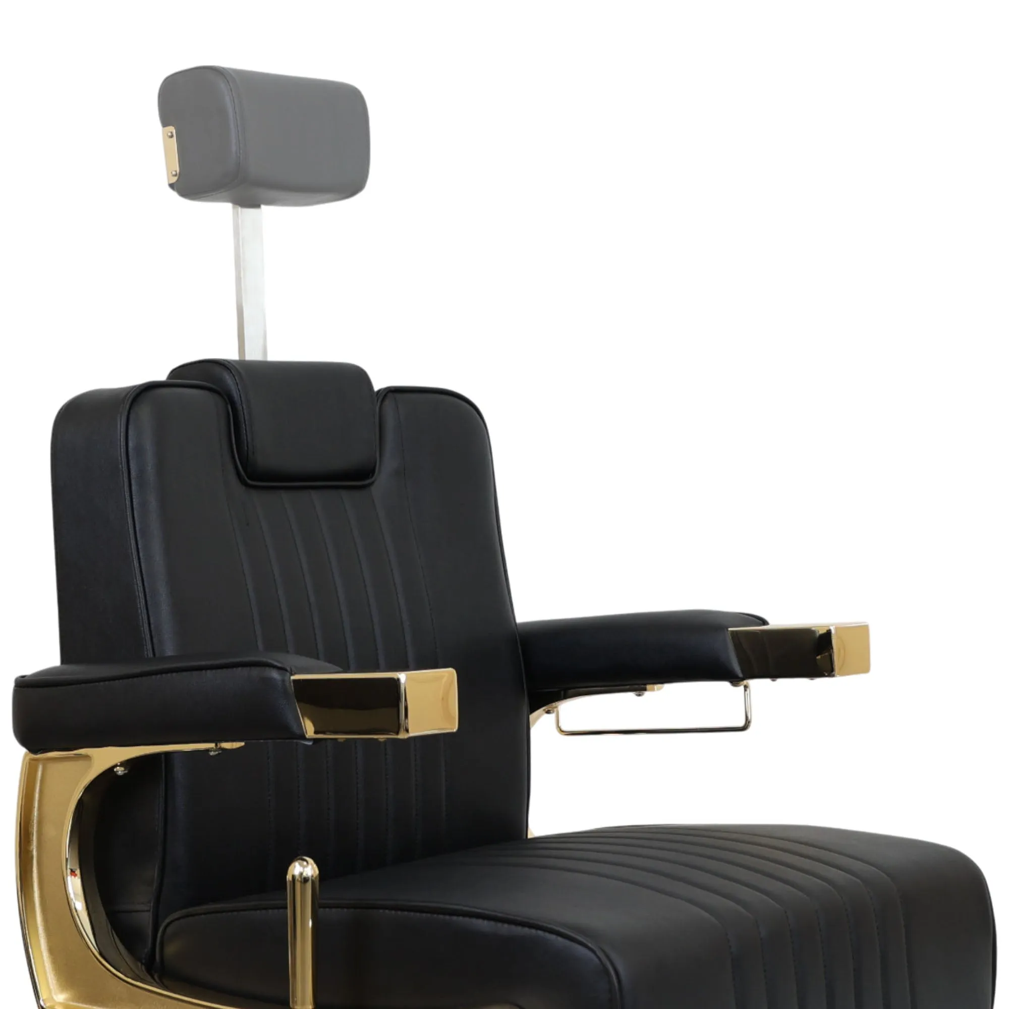 Barber Chair - Retro Black & Gold Accents