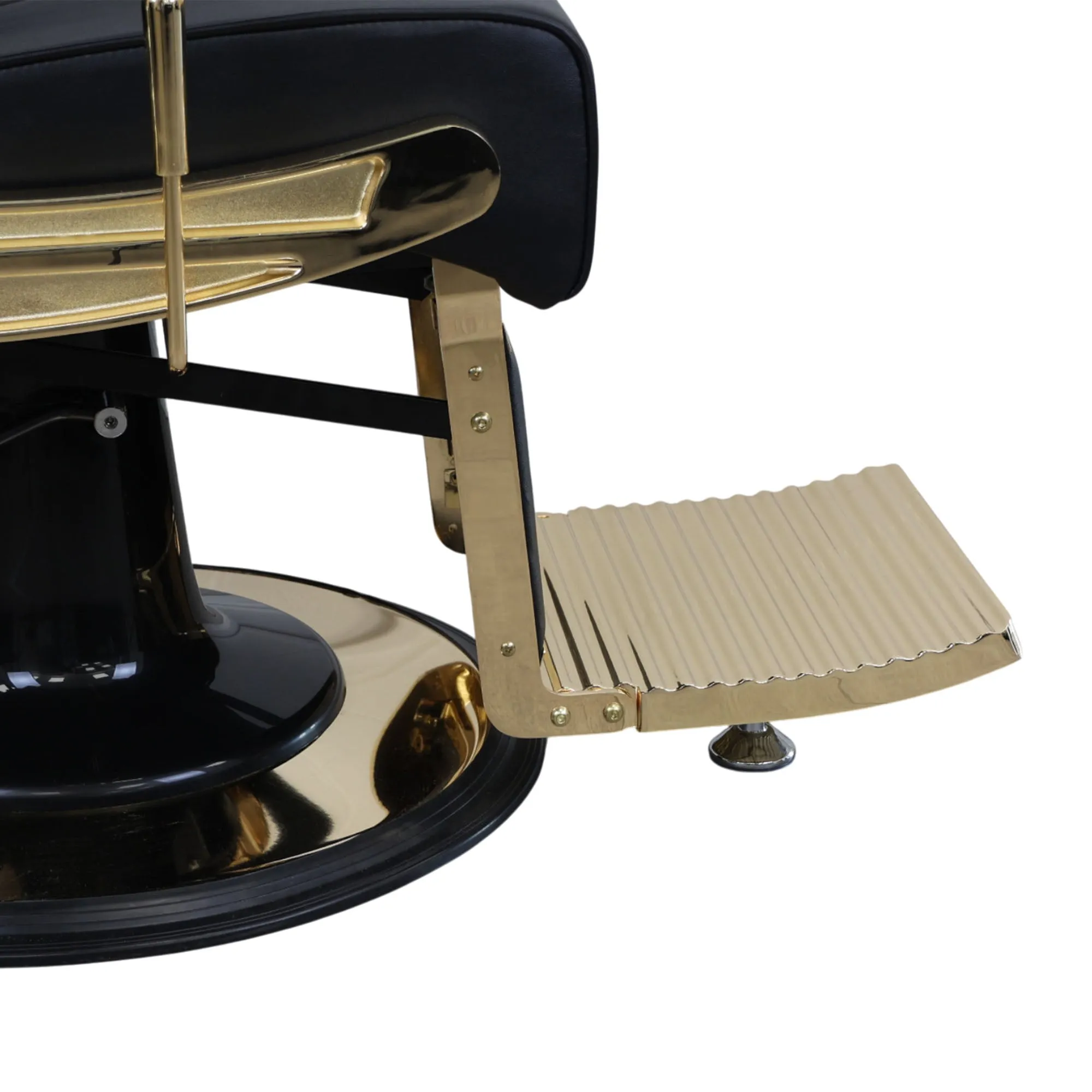 Barber Chair - Retro Black & Gold Accents