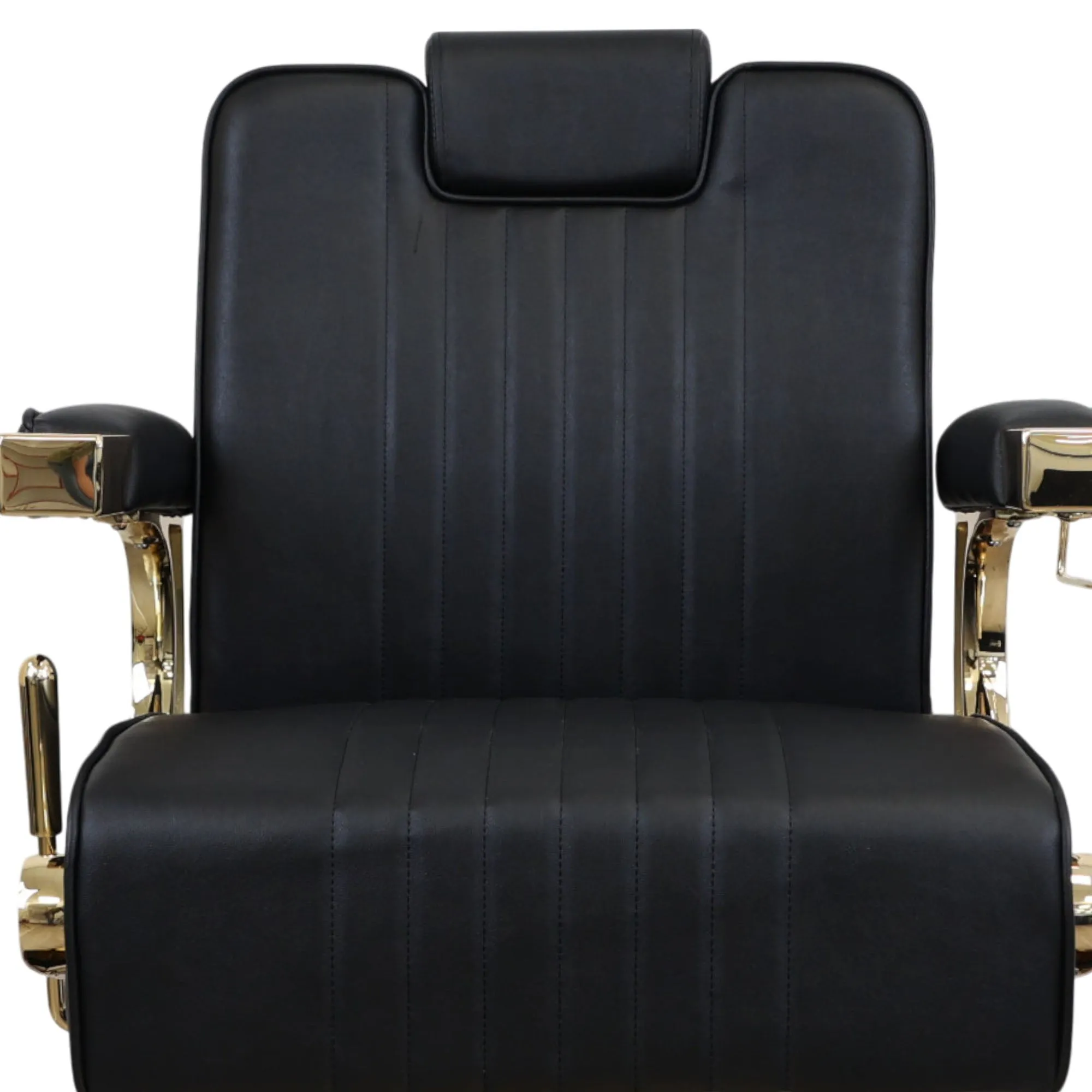 Barber Chair - Retro Black & Gold Accents