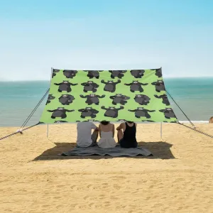 Baribal Green Beach Canopy Tent Anti-UV & Wind Resistant, Black Camping Sun Shelter Easy Setup Portable,Outdoor Shade Tents with Sandbags,Sand Shovels,Ground Pegs & Stability Poles