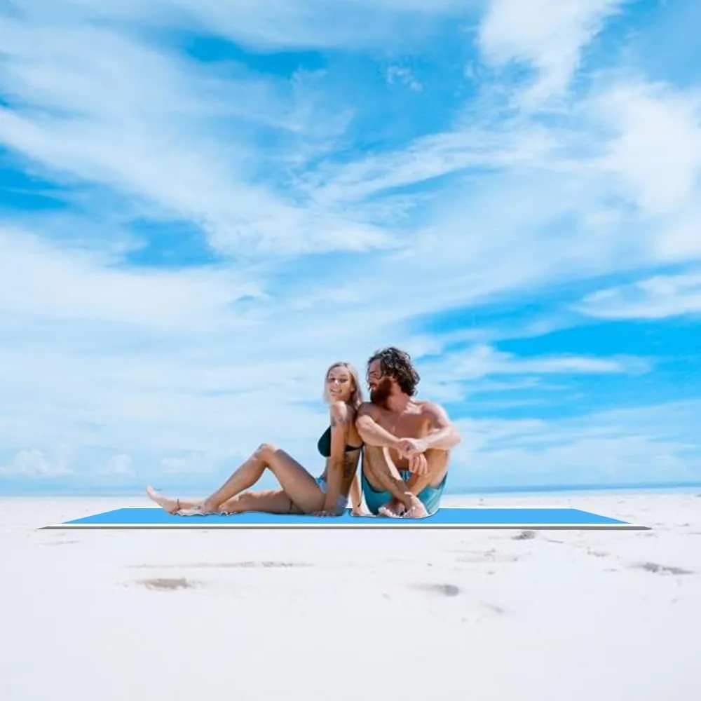 Beach Blanket Large Size 82"x78" Sand Free Waterproof Quick Drying Outdoor Camping for 3-6 Adults,Soft Comfortable Durable for Camping Beach Park Travel Family