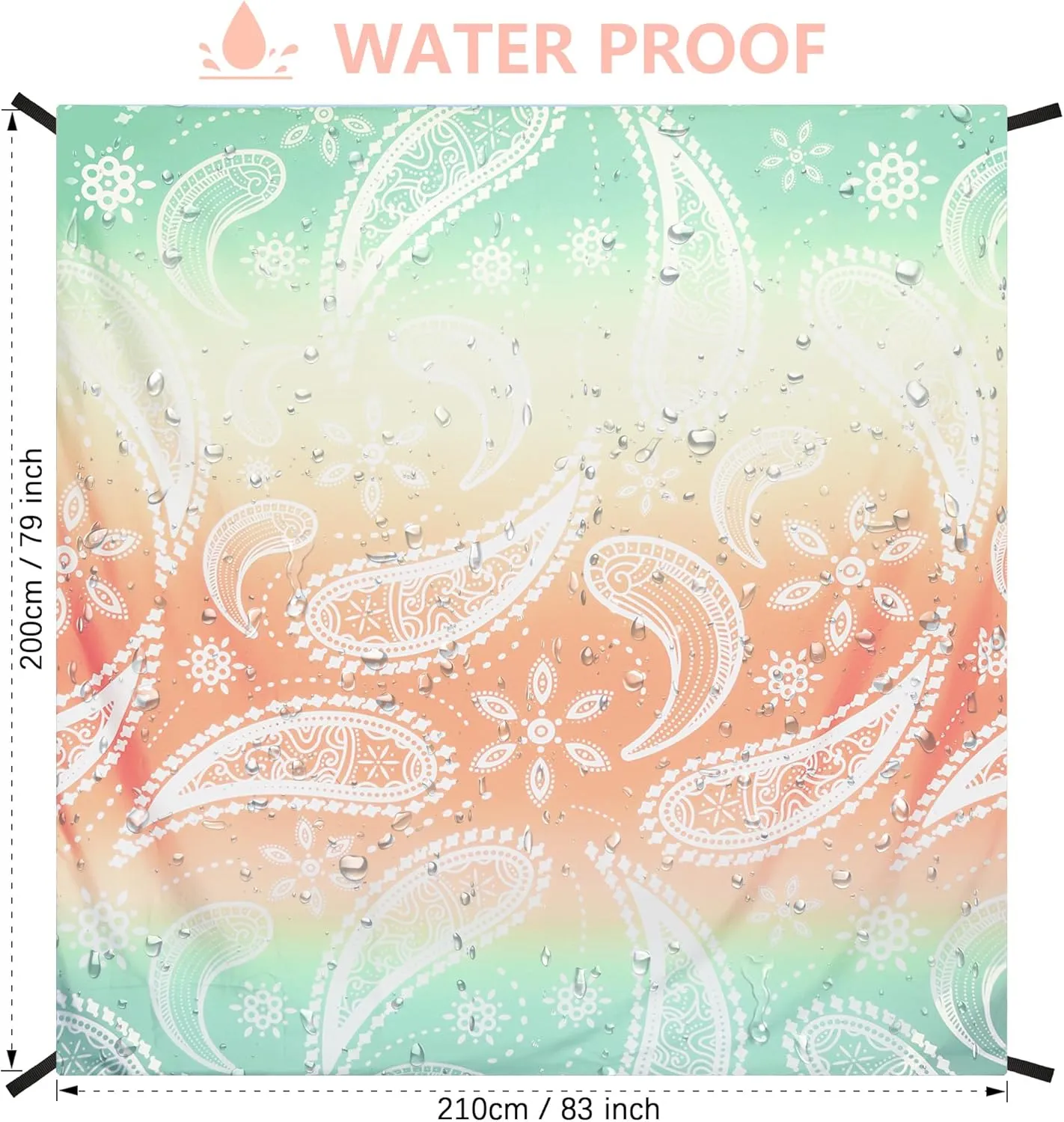 Beach Blanket Waterproof Sandproof Extra Large Oversize Beach Mat Quick Drying Comfort Lightweight Outdoor Picnic Mat for Travel, Hiking, Camping.