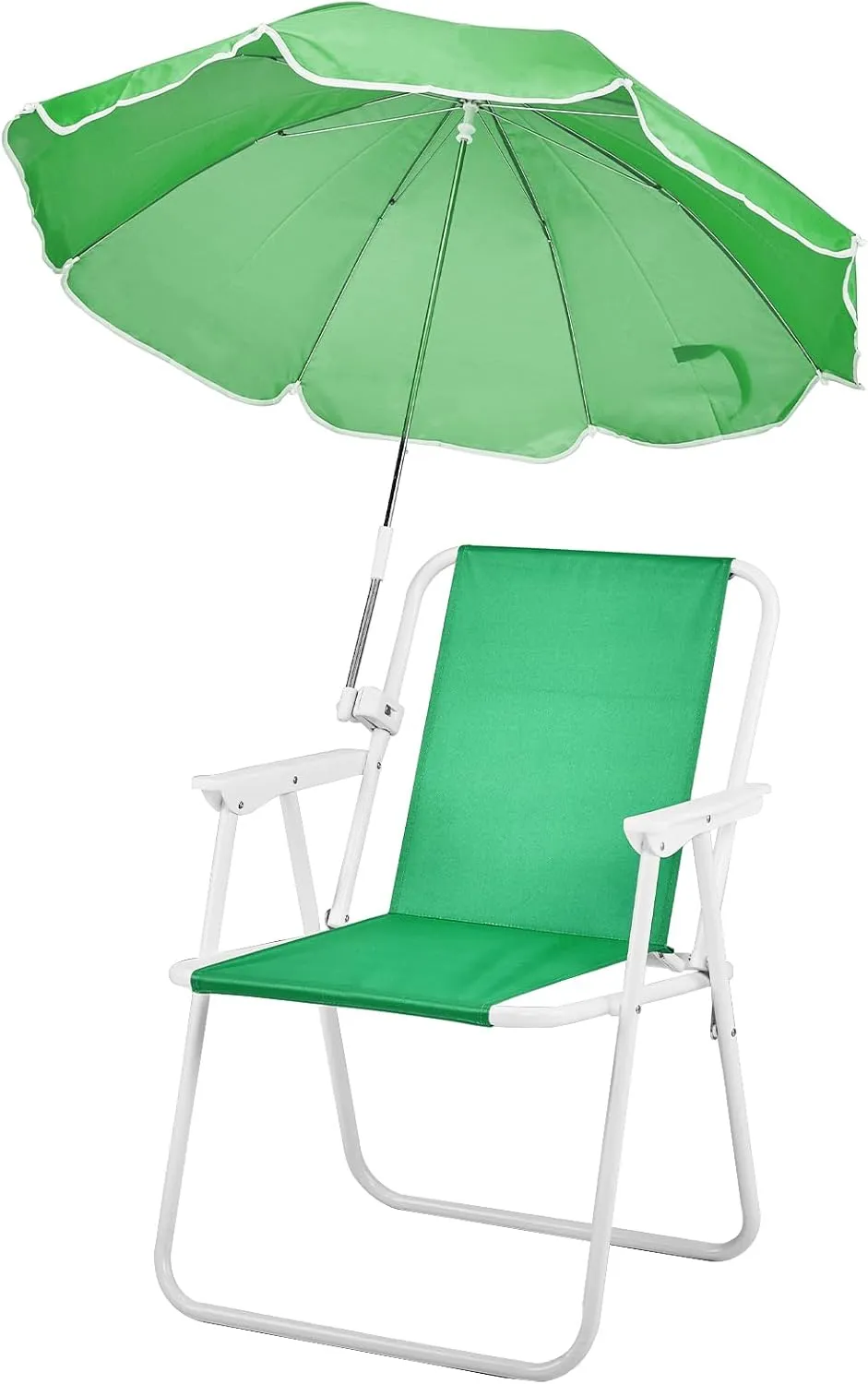 Beach Chair,Outdoor Folding Beach Chair with Umbrella for Adults,Backpack Camping Chair,Protable Recliner for Travel Camping Concert Hiking Outdoor,Max Hold Up 265LBS (Green)