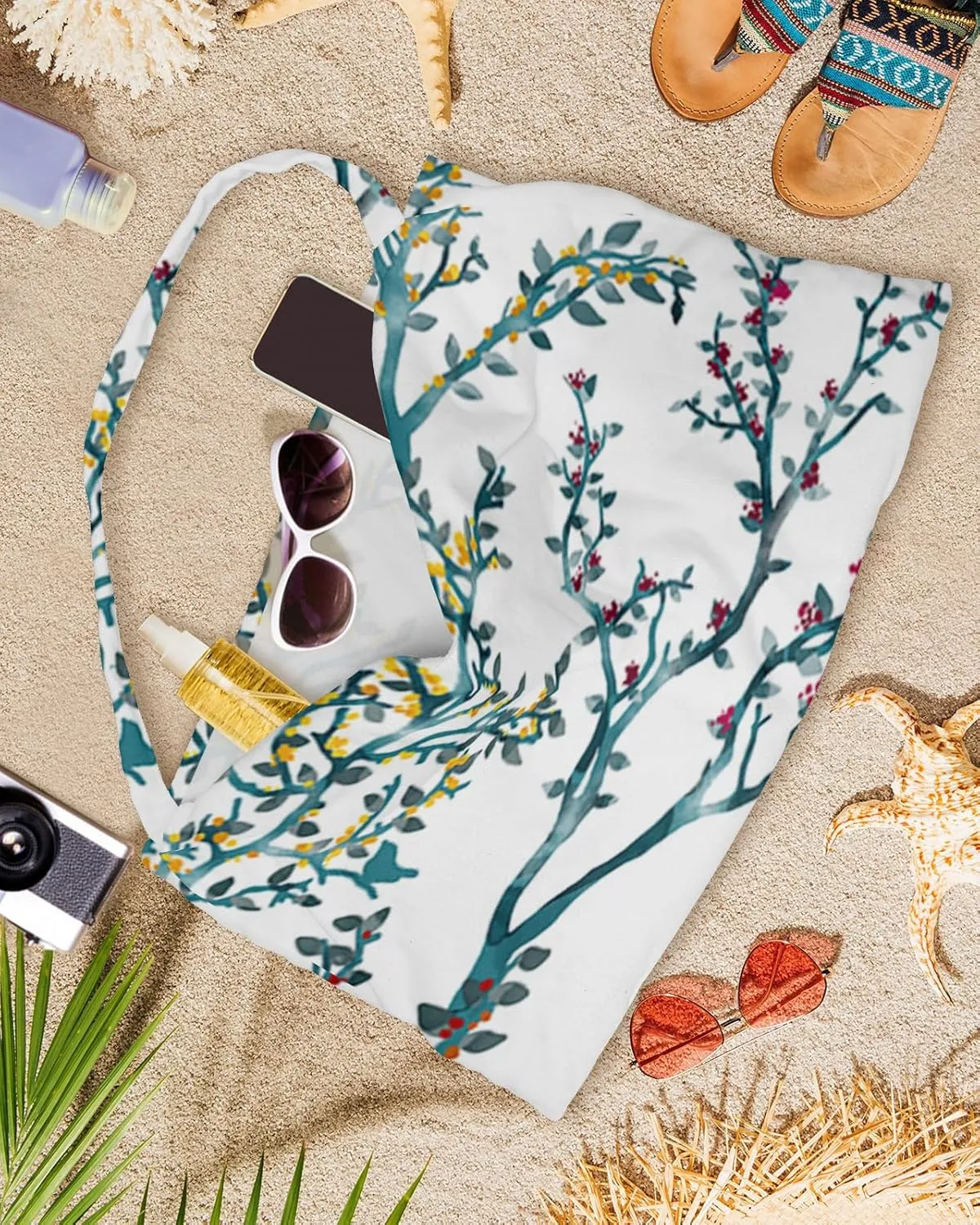 Beach Pool Patio Lounge Chaise Chair Cover Towel With Pockets,Branches Leaves Absorbent & Quick Dry Microfiber Towel Cover Bag Summer Travel Accessories for Sunbathing Watercolor Botanical Plant Green