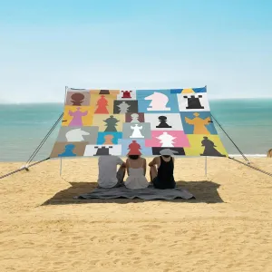 Beach Shade Tent with UPF50  UV Protection,Colorful Chess Pieces Lightweight Camping Sun Shelter for Outdoor,Camping Trips, Fishing, Backyard,Picnics,Easy Set Up and Carry 9x10.5 FT