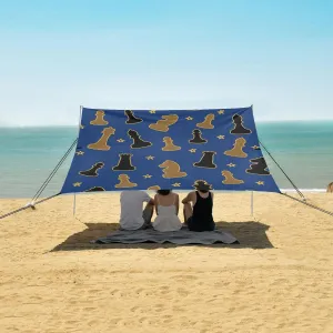 Beach Shade Tent with UPF50  UV Protection,Cute Chess Pieces Pattern Lightweight Camping Sun Shelter for Outdoor,Camping Trips, Fishing, Backyard,Picnics,Easy Set Up and Carry 9x10.5 FT