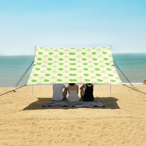 Beach Shade Tent with UPF50  UV Protection,Green Apple Pattern Lightweight Camping Sun Shelter for Outdoor,Camping Trips, Fishing, Backyard,Picnics,Easy Set Up and Carry 9x10.5 FT