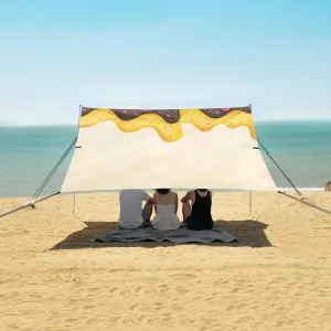 Beach Shade Tent with UPF50  UV Protection,Ice Cream Dripping Honey Lightweight Camping Sun Shelter for Outdoor,Camping Trips, Fishing, Backyard,Picnics,Easy Set Up and Carry 9x10.5 FT