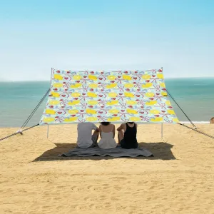 Beach Shade Tent with UPF50  UV Protection,Lemon and Strawberry Bows Lightweight Camping Sun Shelter for Outdoor,Camping Trips, Fishing, Backyard,Picnics,Easy Set Up and Carry 9x10.5 FT