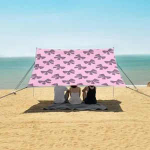 Beach Shade Tent with UPF50  UV Protection,Leopard Print Bows Lightweight Camping Sun Shelter for Outdoor,Camping Trips, Fishing, Backyard,Picnics,Easy Set Up and Carry 9x10.5 FT