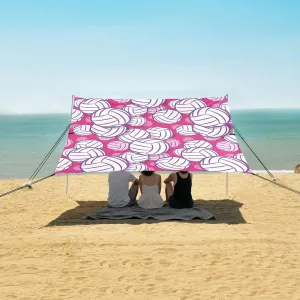 Beach Shade Tent with UPF50  UV Protection,Volleyball Ball Symbol Lightweight Camping Sun Shelter for Outdoor,Camping Trips, Fishing, Backyard,Picnics,Easy Set Up and Carry 9x10.5 FT