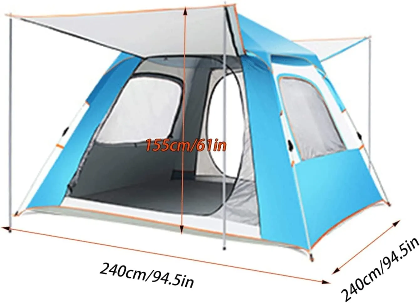 Beach Tent Pop Up Sun Shelter Full Waterproof Holiday Family Tent Large Pop Up Beach Tent for Hikers Campers Festival Goers and Children in The Garden (Color : B, Size : 34Person)