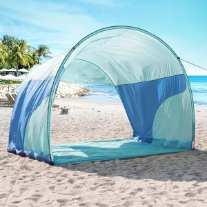 Beach Tent Sun Shelter, 106 x 77 x 86 inches, UPF 50  UV Protection, Blue, 4 Guylines, Portable Freestanding Shelter for Beach