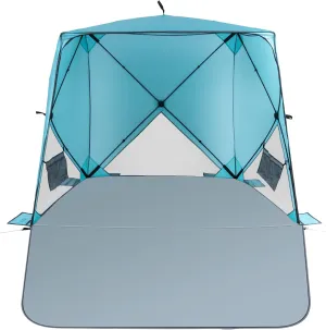 Beach Tent,Beach Sun Shelter with UPF 50 UV Protection with Extendable Floor mat for 3-4 Person, Waterproof Portable Easy Setup Beach Canopy Shade Tent for Outdoor Camping, Picnics