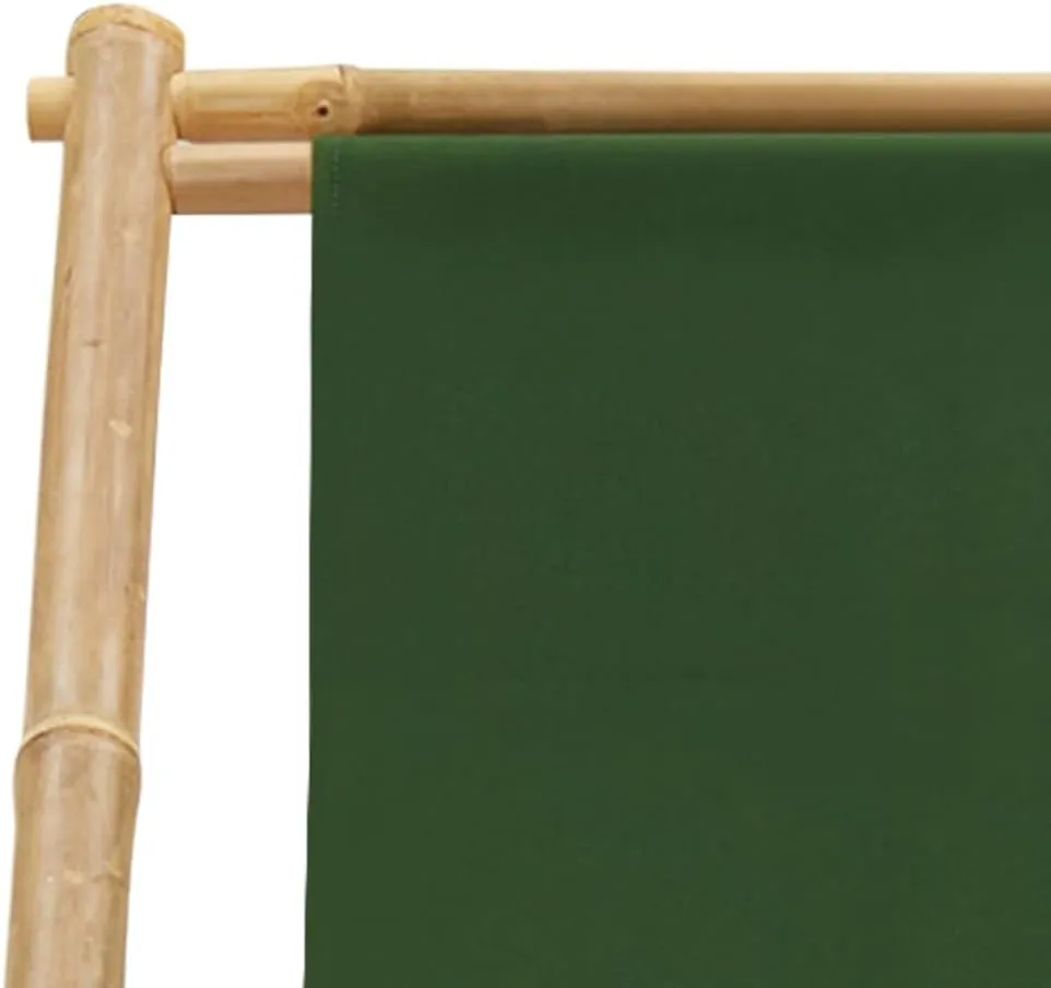 Bean Bag Chair,Patio Furniture Set,Chair,Outdoor Furniture,Deck Chair Bamboo and Canvas GreenFor Gardens, patios, Balconies
