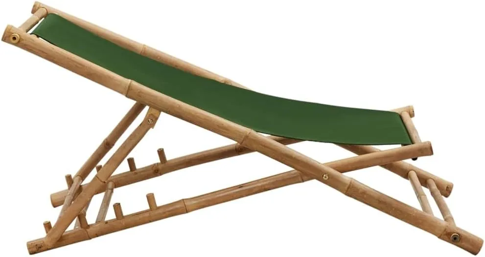 Bean Bag Chair,Patio Furniture Set,Chair,Outdoor Furniture,Deck Chair Bamboo and Canvas GreenFor Gardens, patios, Balconies