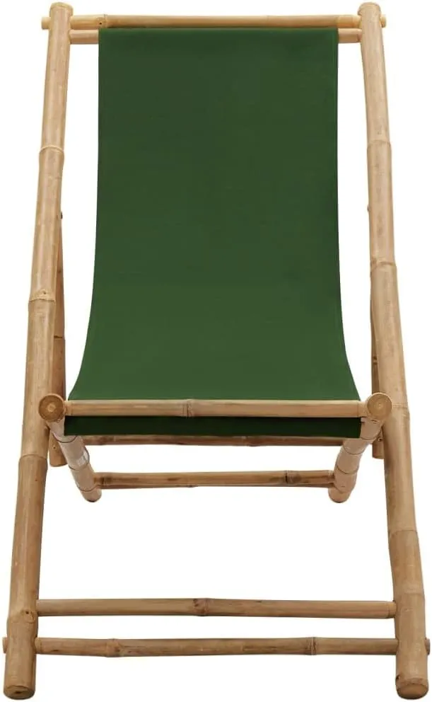 Bean Bag Chair,Patio Furniture Set,Chair,Outdoor Furniture,Deck Chair Bamboo and Canvas GreenFor Gardens, patios, Balconies