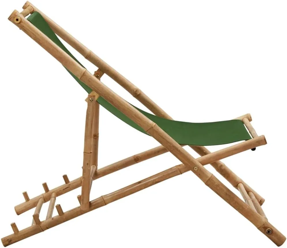 Bean Bag Chair,Patio Furniture Set,Chair,Outdoor Furniture,Deck Chair Bamboo and Canvas GreenFor Gardens, patios, Balconies