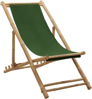 Bean Bag Chair,Patio Furniture Set,Chair,Outdoor Furniture,Deck Chair Bamboo and Canvas GreenFor Gardens, patios, Balconies