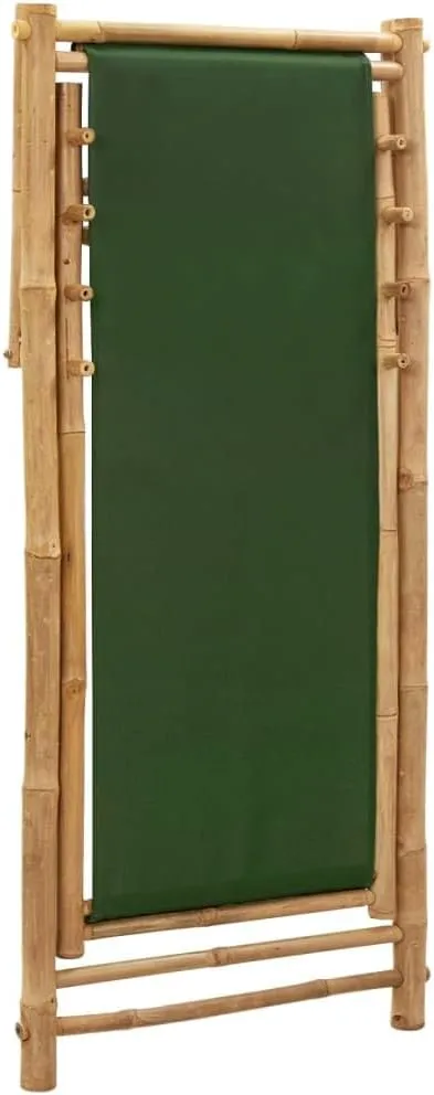 Bean Bag Chair,Patio Furniture Set,Chair,Outdoor Furniture,Deck Chair Bamboo and Canvas GreenFor Gardens, patios, Balconies