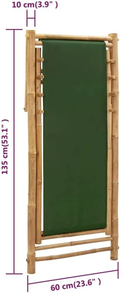 Bean Bag Chair,Patio Furniture Set,Chair,Outdoor Furniture,Deck Chair Bamboo and Canvas GreenFor Gardens, patios, Balconies