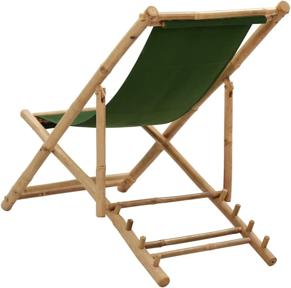 Bean Bag Chair,Patio Furniture Set,Chair,Outdoor Furniture,Deck Chair Bamboo and Canvas GreenFor Gardens, patios, Balconies