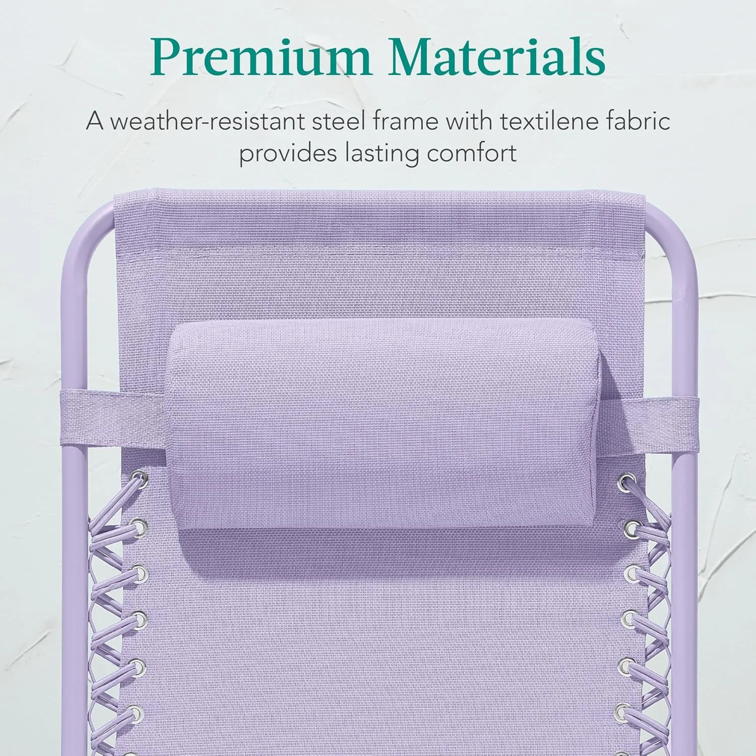 Best Choice Products Adjustable Zero Gravity Chair, Monochromatic Color Folding Patio Recliner w/Side Tray, Headrest - Lavender