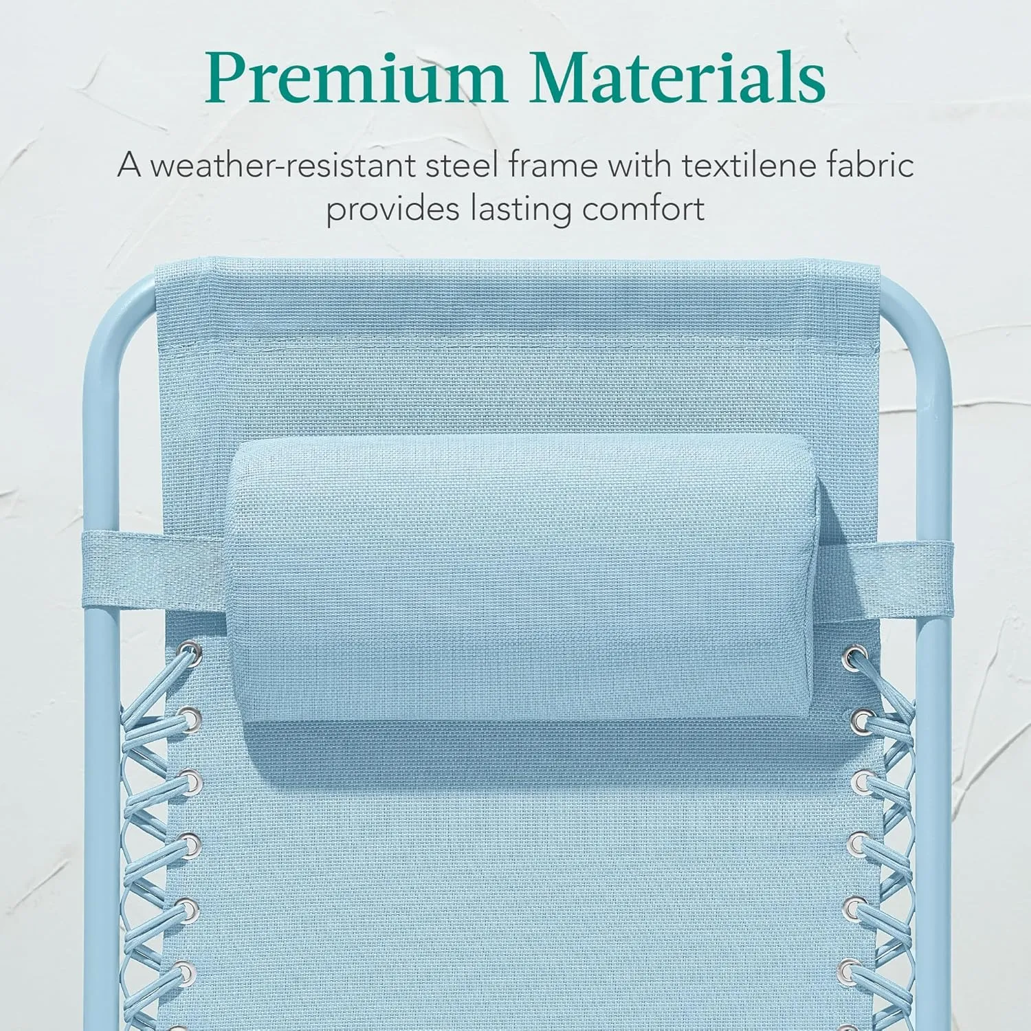Best Choice Products Adjustable Zero Gravity Chair, Monochromatic Color Folding Patio Recliner w/Side Tray, Headrest - Sky